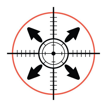 A crosshair with arrows pointing in four directions