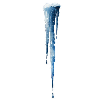 Large Icicle Hanging From Above Outside.