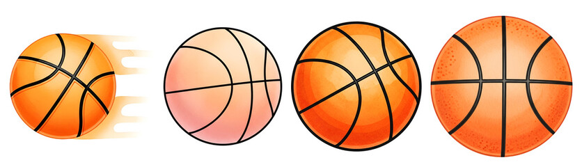 Obraz premium A hand holding and releasing a basketball on transparent background