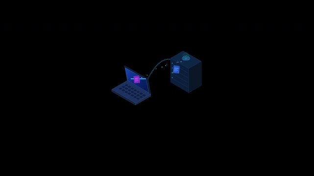 Digital Network Data Icon &ndash; Animation Alpha Loop Alpha Channel