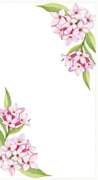 Watercolor pink daphne flowers on white background mother's day background wallpaper poster banner download 2026 2027 1