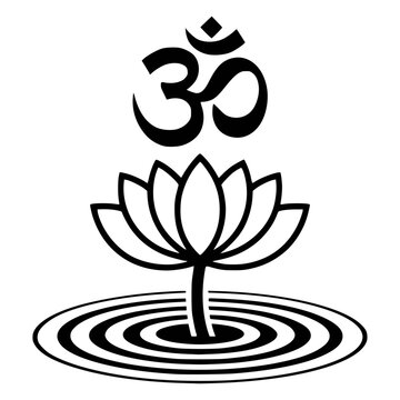 Om or Aum Indian sacred sound icon isolated on transparent background. Symbol of Buddhism and Hinduism religions. The symbol of the divine triad of Brahma, Vishnu and Shiva. Vector