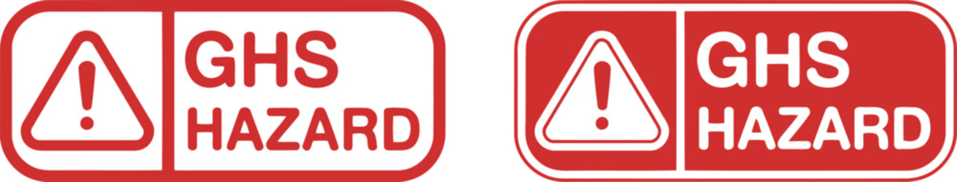 Red GHS Hazard Warning Label Icon Set for Chemical Safety and Compliance Signage