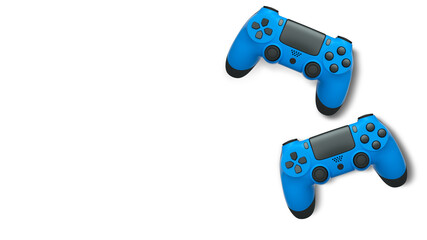 Wireless gaming controllers flying in air isolated on white background, symbolizing gaming technology concept © Vasyl Onyskiv
