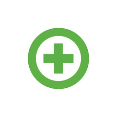 Obraz premium Medical Cross Symbol in Green for Healthcare and Wellness Concepts