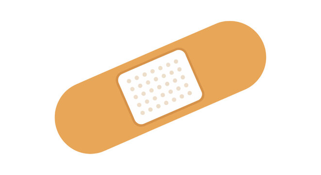 Close-up of a band-aid, medical plaster, vector illustration of a bandage for first aid and wound care