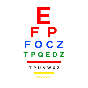 Eye Test Chart Icon &ndash; Vision Examination Letters for Optical Checkup