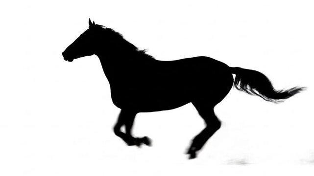 running horse in side view video