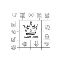 Fototapeta premium Business leadership concept with crown icon.
