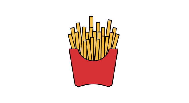 French Fries in Red Container.