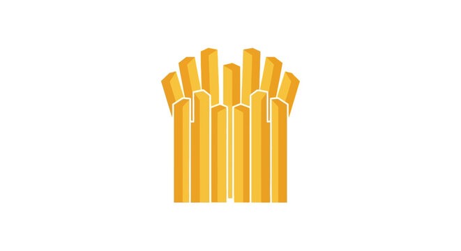 Golden French Fries Stacked.