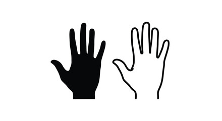 Obraz premium Two hands depicted in contrasting styles a striking silhouette