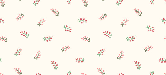 Hand drawn abstract a solid small pattern, all over vector design. background illustration digital image for wrapping paper or textile printing  factory. This soft vintage-inspired botanical design. © HOT CHILI