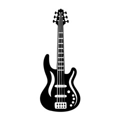 Fototapeta premium five string bass guitar silhouette illustration for music instrument performance and sound design