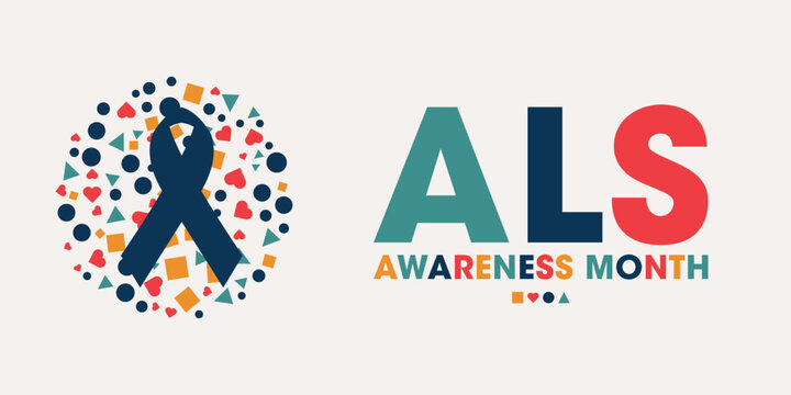 ALS amyotrophic lateral sclerosis Awareness Month, Colourful Poster, Banner Design Template.