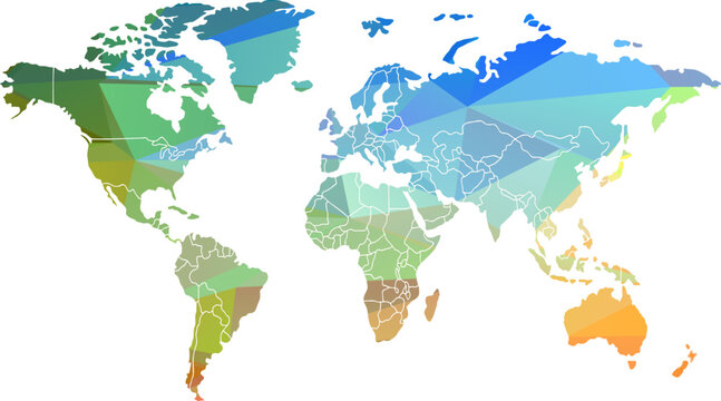 Clean minimalist outlined world maps vector drawing isolated against white background