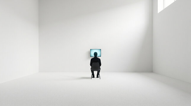 Sucht nach KI. Minimalistische Darstellung von k&uuml;nstlicher Intelligenz als neue Droge und gesellschaftliches Problem. Die Anziehungskraft k&uuml;nstlicher Intelligenz.