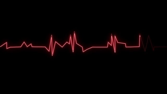 ECG monitor beating heart with a neon electrocardiogram overlay, featuring dynamic HUD elements and a gradient background, ECG Heartbeat Display. Medical Background