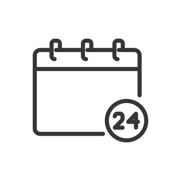 Calendar line icon. Schedule, time, daily, deadline, event, notes, alarm. Editable stroke. Vector illustration