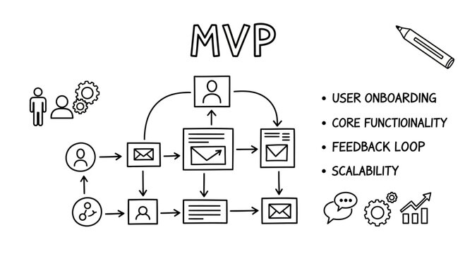 MVP Minimum Viable Product Development Process Flowchart.