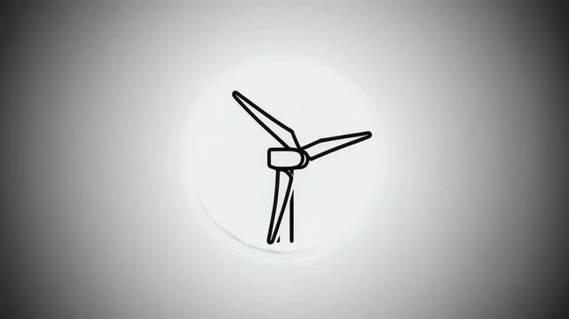 Wind Turbine Minimal Icon Animation, Eco Motion Graphics Loop_prob4_2_chr2