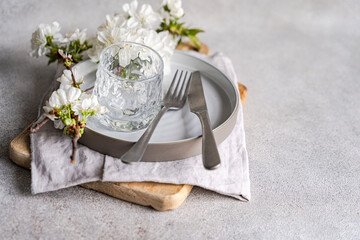 Spring floral themed table setting with cherry blossom © Cavan