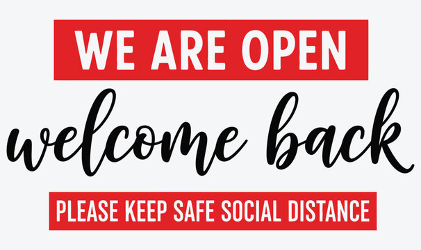 Business reopening announcement with safety guidelines