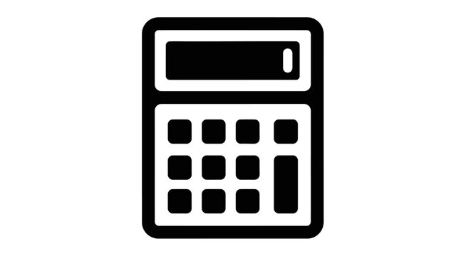 Calculator Icon, Digital Device, Math Tool, Accounting symbol, Calculation device