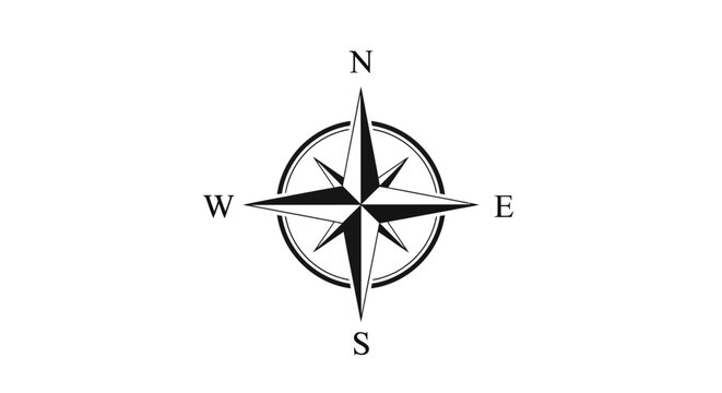 Compass Rose Navigation Symbol, Wind Rose, Directional Icon
