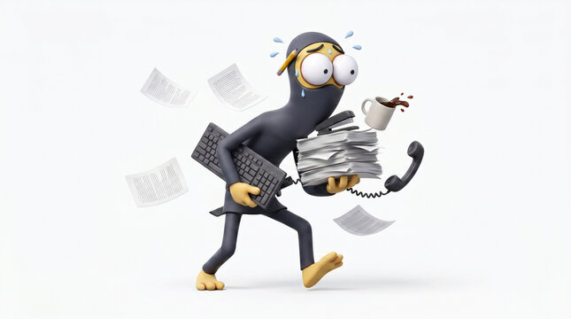 Overwhelmed Introverted Character Handling Too Many Tasks