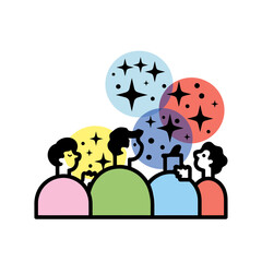Naklejka premium People Talking with Colorful Speech Bubbles