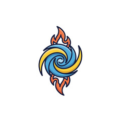 Fototapeta premium Vibrant swirling flames abstract graphic design.