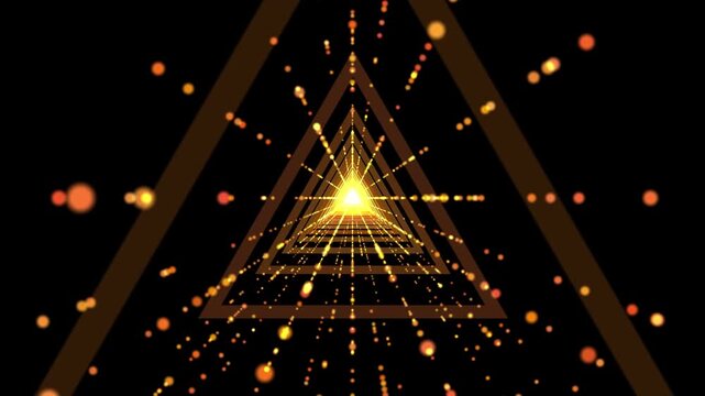 triangle fireworks in the night motion move video. abstract triangle motionvideo.