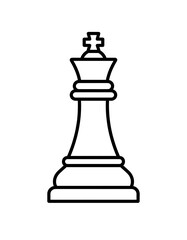 Fototapeta premium A minimalist black line drawing of a chess queen piece on a white background
