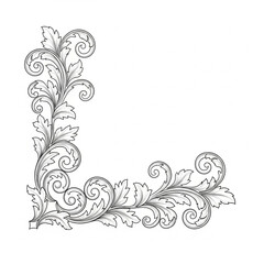 Fototapeta premium Ornate Black Floral Design Element.