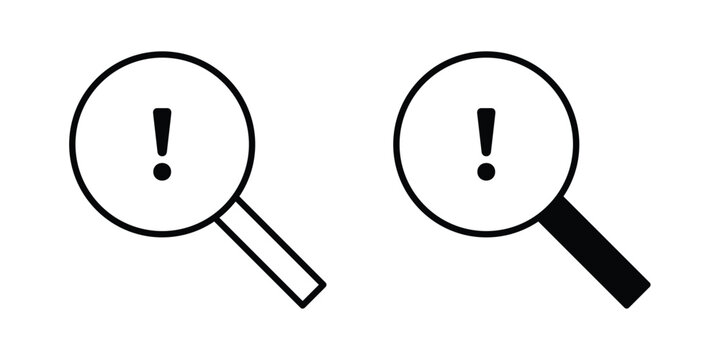 Finding problem icon set, isolated on white background flat vectors