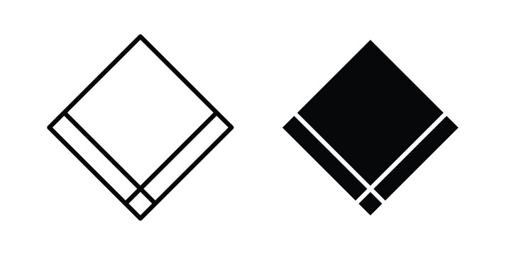 Handkerchief icon set, isolated on white background flat vectors