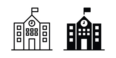 High School icon set, isolated on white background flat vectors © nancy