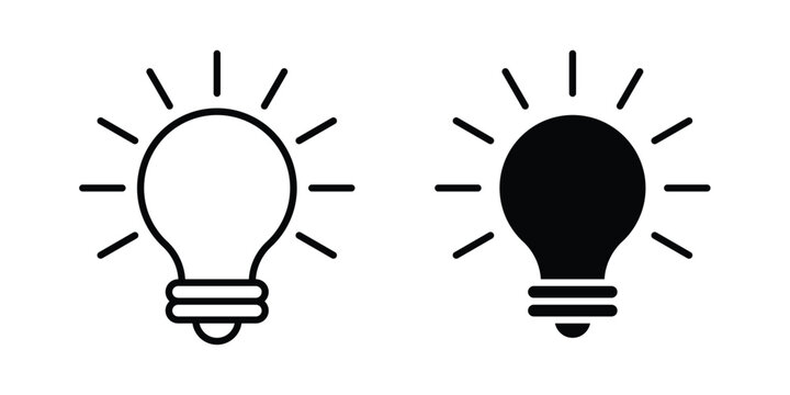 Idea icon set, isolated on white background flat vectors