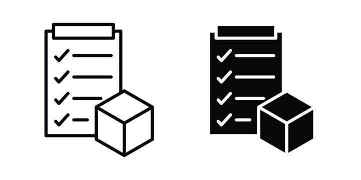 Inventory control icon set, isolated on white background flat vectors
