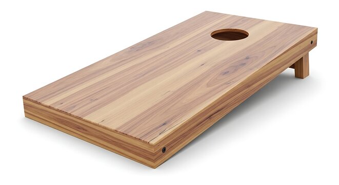 Wooden cornhole board isolated