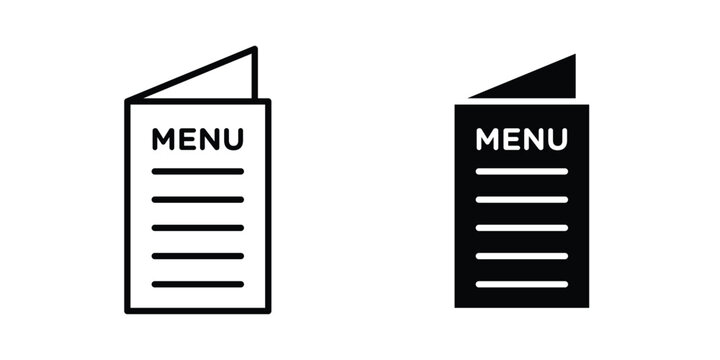 Menu icon set, isolated on white background flat vectors