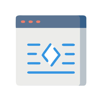 Simple web page layout with programming symbol depicting coding or development