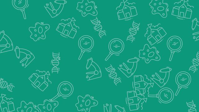 Teal Doodle Icon Animation for Video.