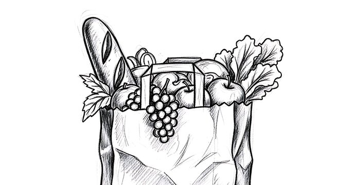 Grocery bag illustration