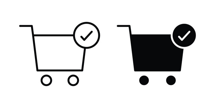 Order icon set, isolated on white background flat vectors