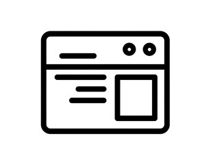 Fototapeta premium A simple black and white graphic of a browser window