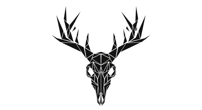 Geometric deer skull silhouette