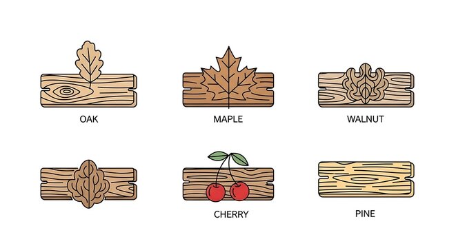 Wooden planks with leaves fruit and nuts