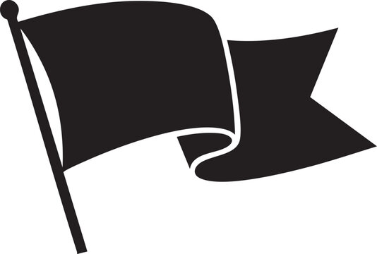 Black pirate flag waving in the wind with a white skull and crossbones symbol